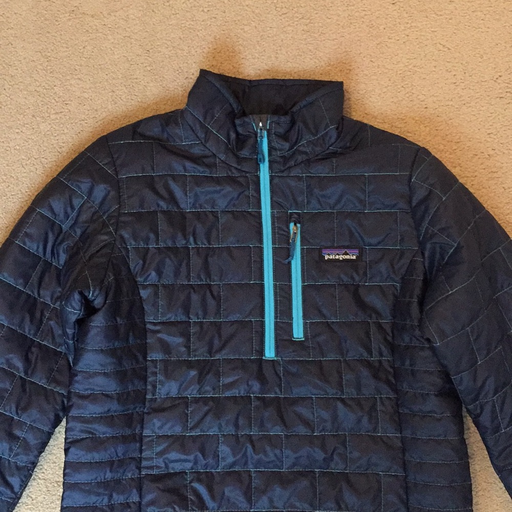 Blue PATAGONIA quarter zip puffy